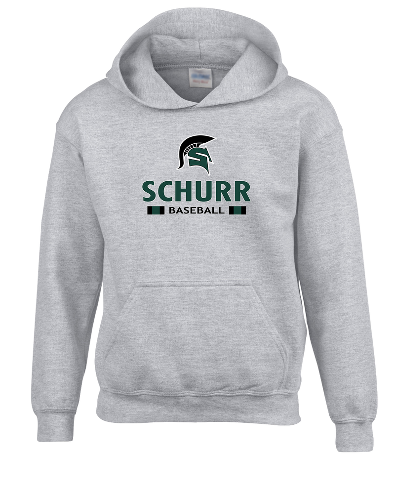 Schurr HS Baseball Stacked - Cotton Hoodie