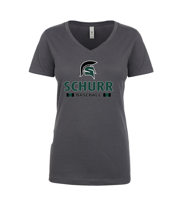 Schurr HS Baseball Stacked - Women’s V-Neck