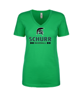 Schurr HS Baseball Stacked - Women’s V-Neck