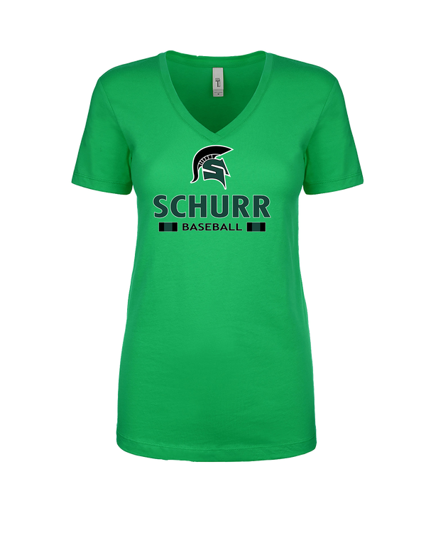 Schurr HS Baseball Stacked - Women’s V-Neck