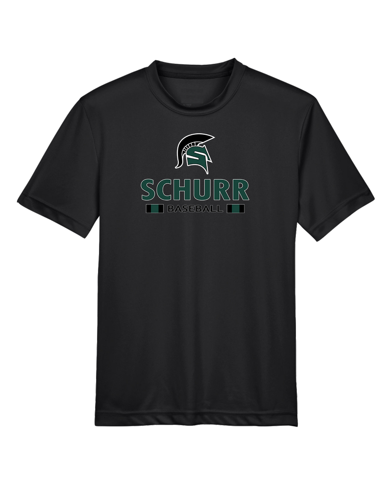 Schurr HS Baseball Stacked - Youth Performance T-Shirt