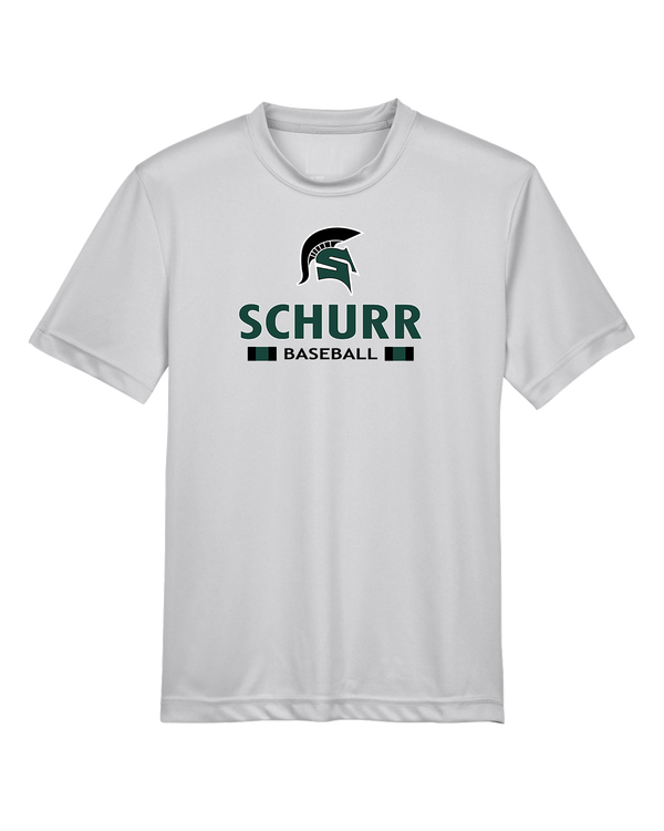 Schurr HS Baseball Stacked - Youth Performance T-Shirt