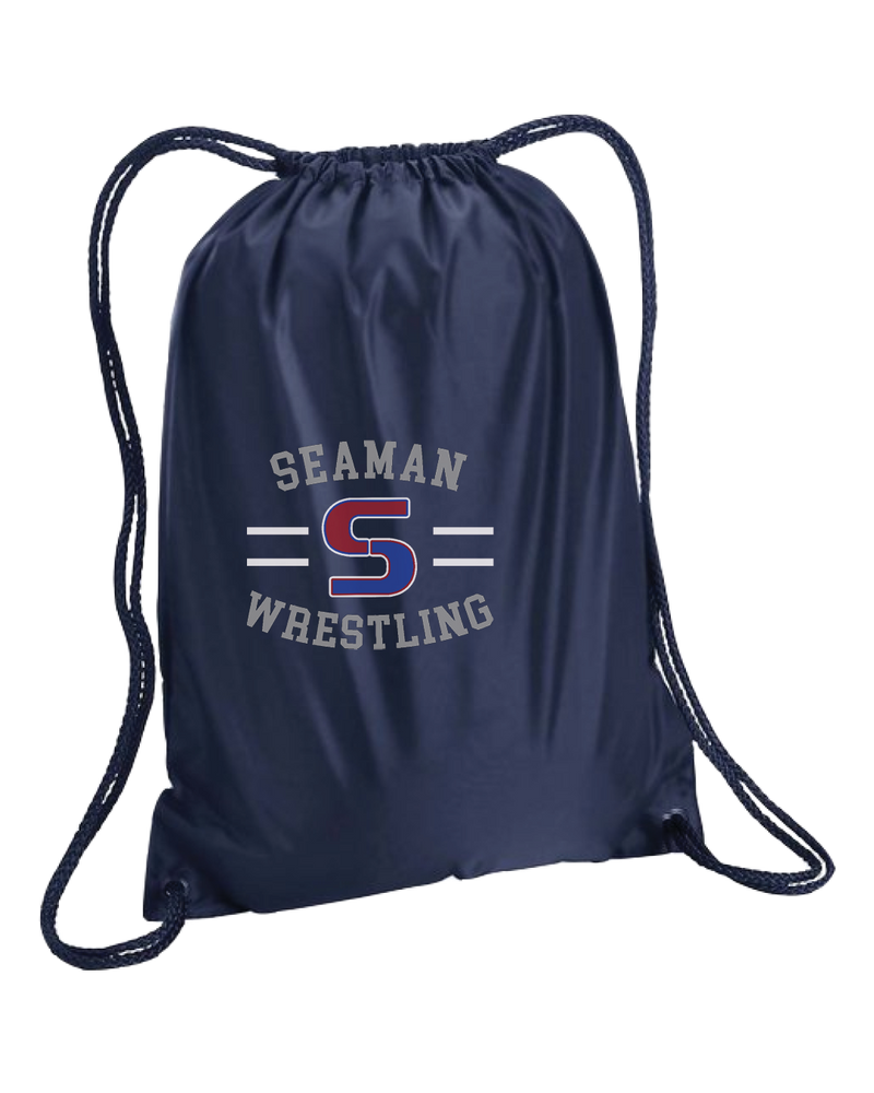 Seaman HS BW Wrestling Curve - Drawstring Bag