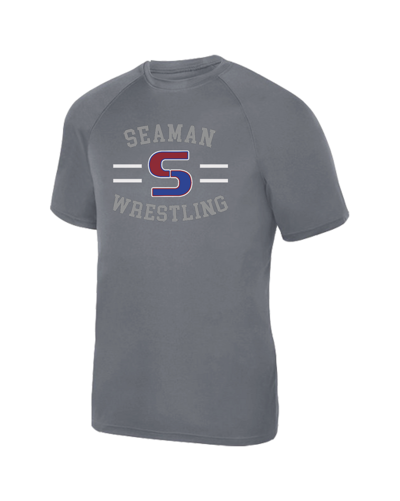Seaman HS BW Wrestling Curve - Youth Performance T-Shirt