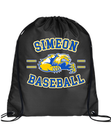 Simeon Career Academy Baseball Curve - Drawstring Bag
