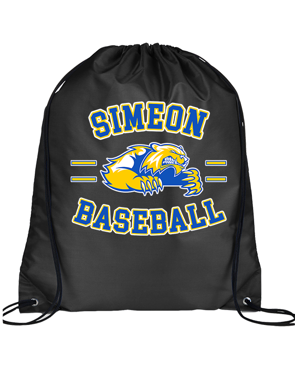 Simeon Career Academy Baseball Curve - Drawstring Bag