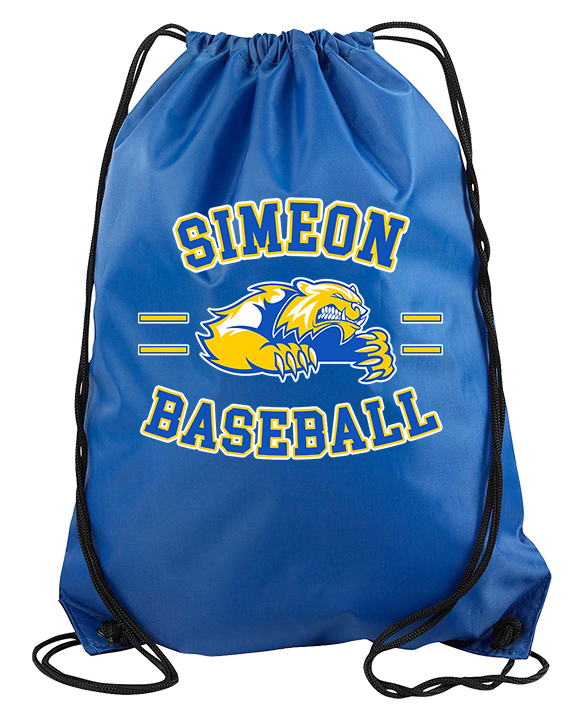 Simeon Career Academy Baseball Curve - Drawstring Bag