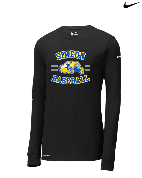 Simeon Career Academy Baseball Curve - Mens Nike Longsleeve