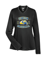 Simeon Career Academy Baseball Curve - Womens Performance Longsleeve