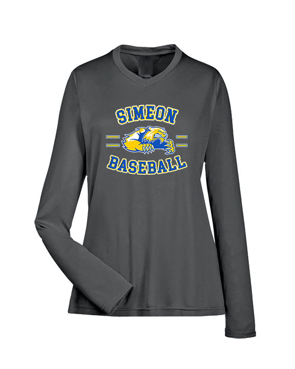 Simeon Career Academy Baseball Curve - Womens Performance Longsleeve