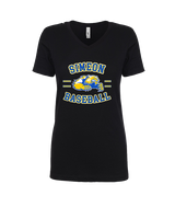 Simeon Career Academy Baseball Curve - Womens Vneck