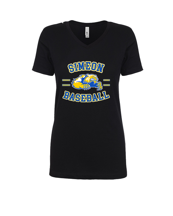 Simeon Career Academy Baseball Curve - Womens Vneck