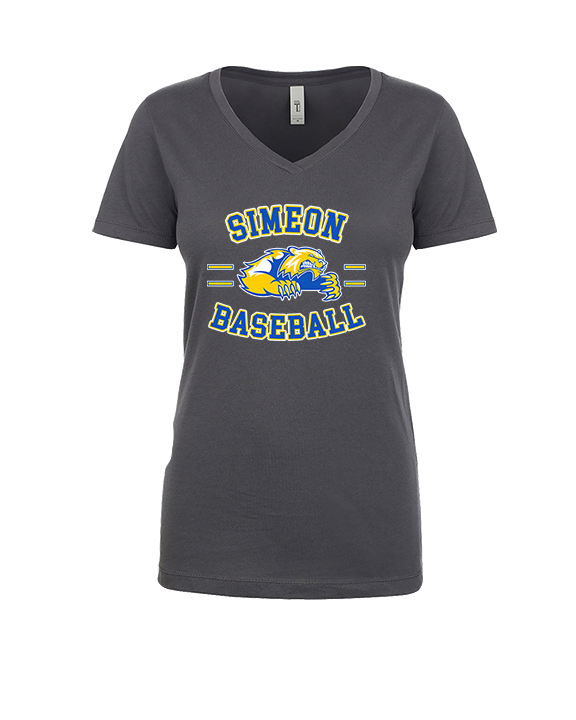 Simeon Career Academy Baseball Curve - Womens Vneck