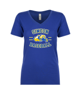 Simeon Career Academy Baseball Curve - Womens Vneck