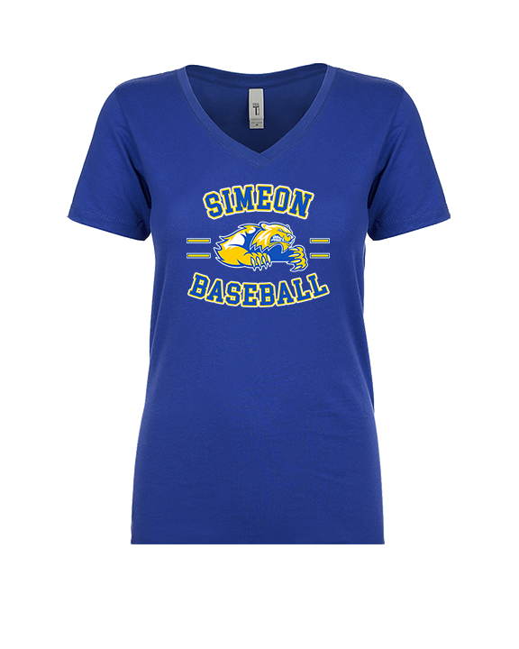 Simeon Career Academy Baseball Curve - Womens Vneck
