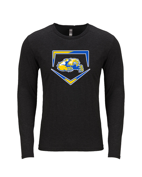 Simeon Career Academy Baseball Plate - Tri - Blend Long Sleeve