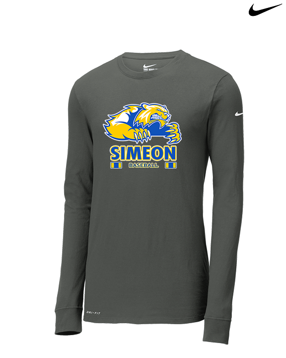 Simeon Career Academy Baseball Stacked - Mens Nike Longsleeve
