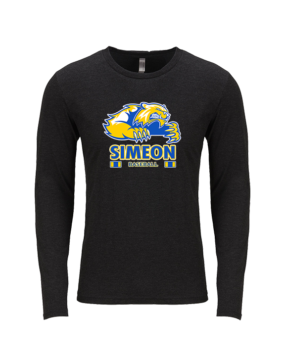Simeon Career Academy Baseball Stacked - Tri - Blend Long Sleeve