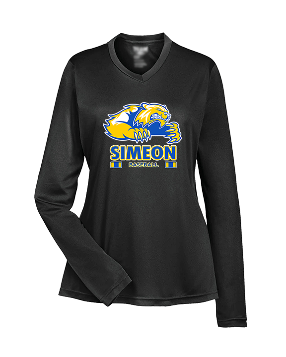 Simeon Career Academy Baseball Stacked - Womens Performance Longsleeve