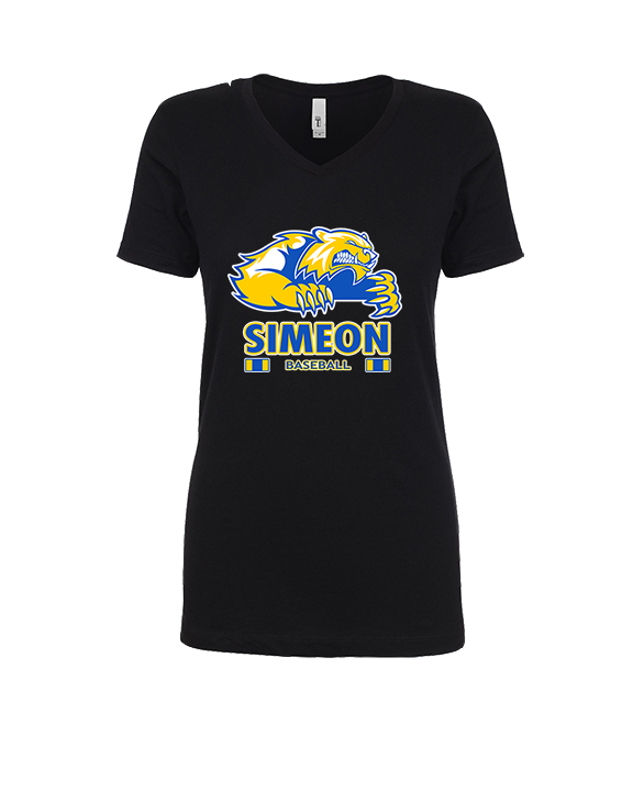Simeon Career Academy Baseball Stacked - Womens Vneck