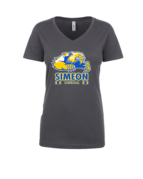 Simeon Career Academy Baseball Stacked - Womens Vneck