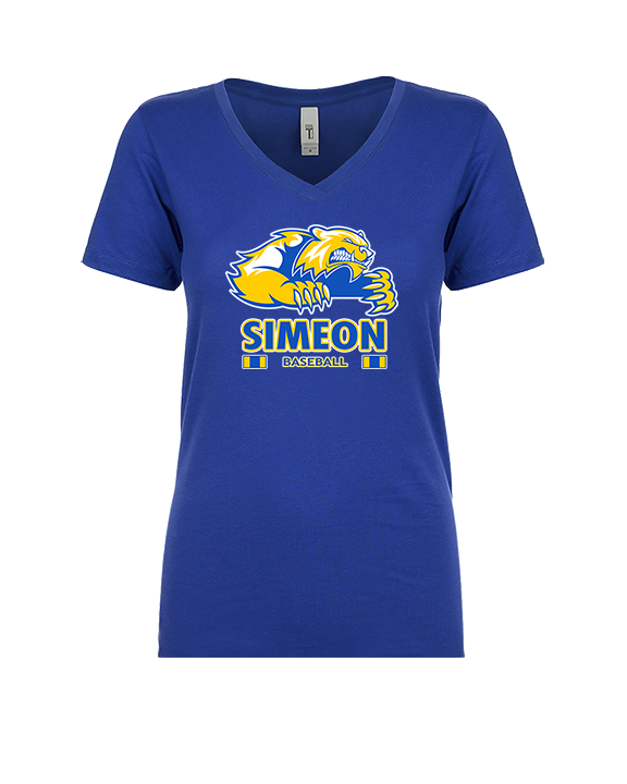 Simeon Career Academy Baseball Stacked - Womens Vneck