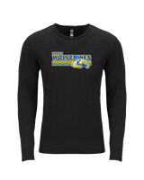 Simeon Career Academy Baseball Stripes - Tri - Blend Long Sleeve