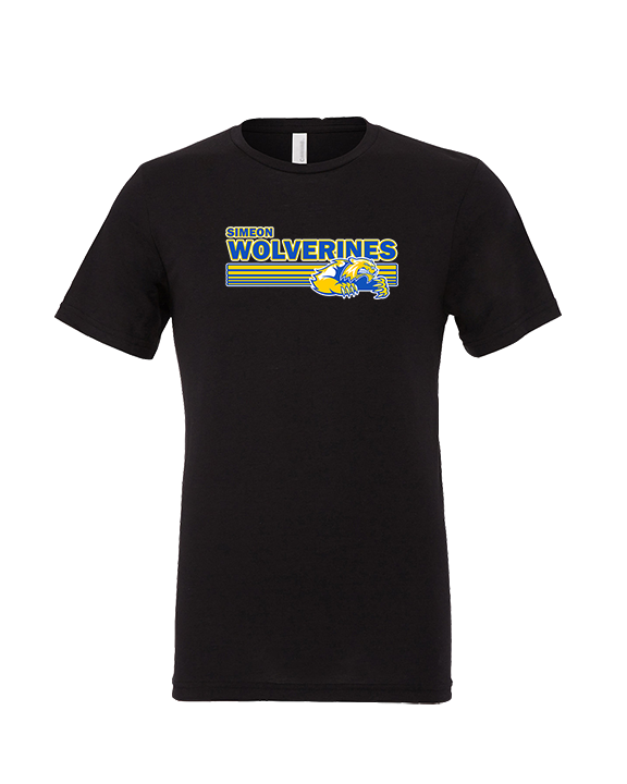 Simeon Career Academy Baseball Stripes - Tri - Blend Shirt