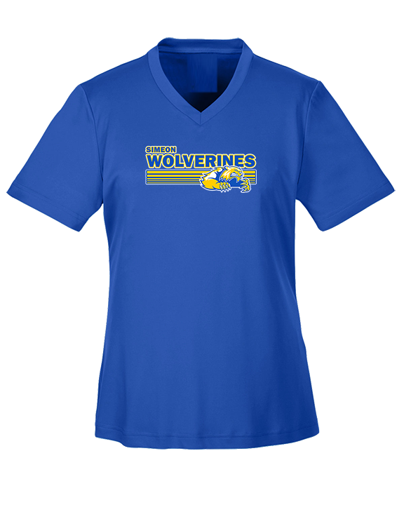 Simeon Career Academy Baseball Stripes - Womens Performance Shirt