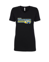 Simeon Career Academy Baseball Stripes - Womens Vneck