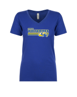 Simeon Career Academy Baseball Stripes - Womens Vneck