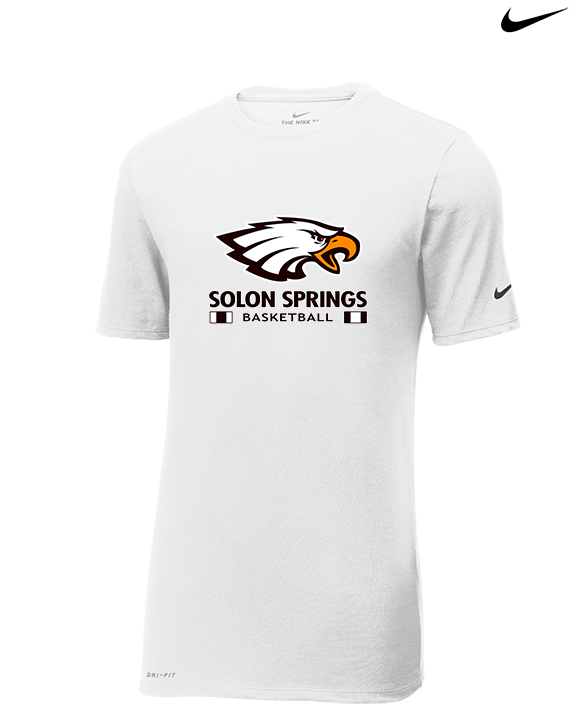 Solon Springs HS Basketball Stacked - Mens Nike Cotton Poly Tee