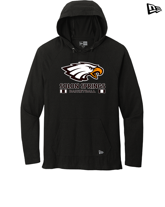 Solon Springs HS Basketball Stacked - New Era Tri-Blend Hoodie