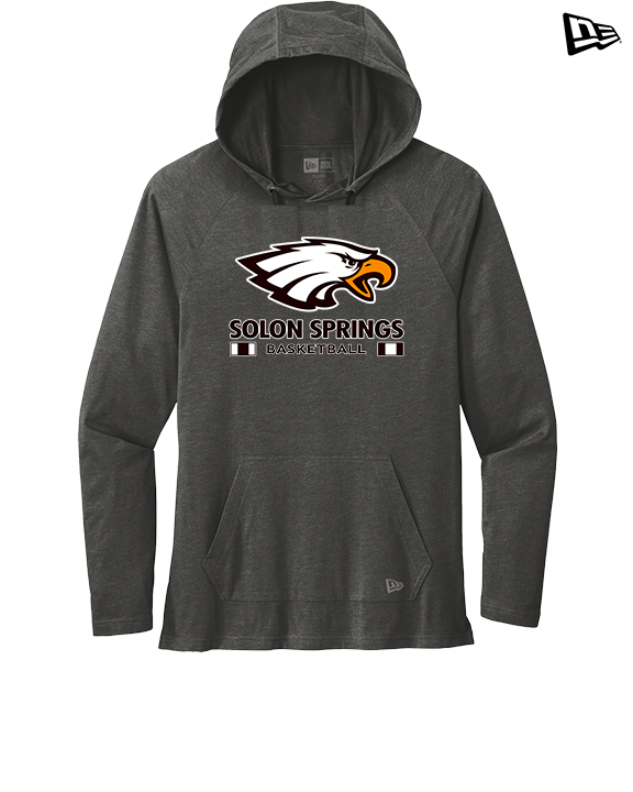Solon Springs HS Basketball Stacked - New Era Tri-Blend Hoodie