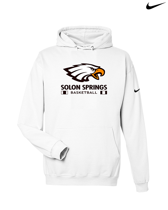 Solon Springs HS Basketball Stacked - Nike Club Fleece Hoodie