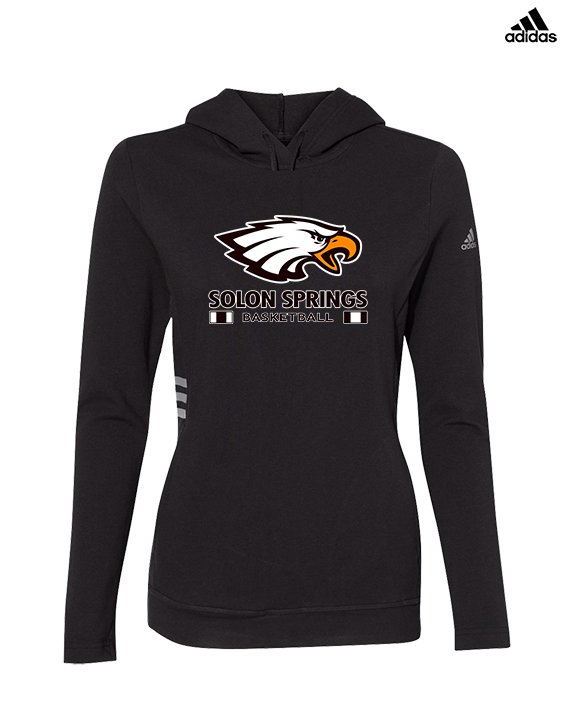 Solon Springs HS Basketball Stacked - Womens Adidas Hoodie