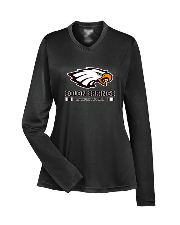 Solon Springs HS Basketball Stacked - Womens Performance Longsleeve