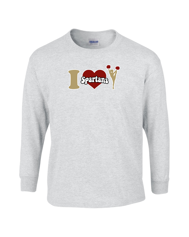 Somerset College Prep Cheer I Heart Cheer - Mens Basic Cotton Long Sleeve
