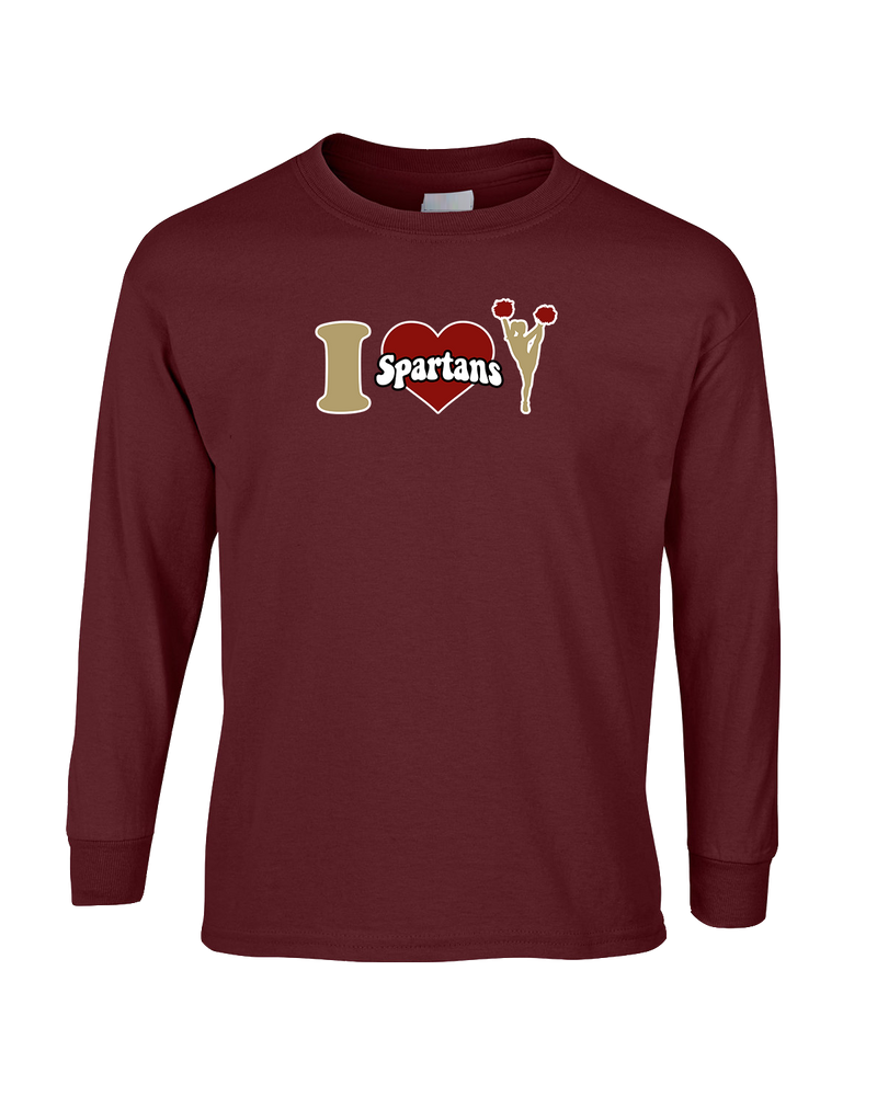 Somerset College Prep Cheer I Heart Cheer - Mens Basic Cotton Long Sleeve