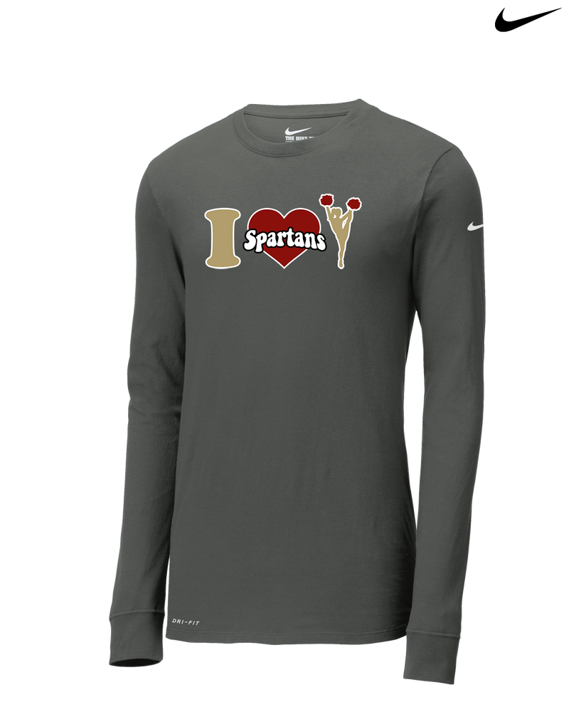 Somerset College Prep Cheer I Heart Cheer - Nike Dri-Fit Poly Long Sleeve