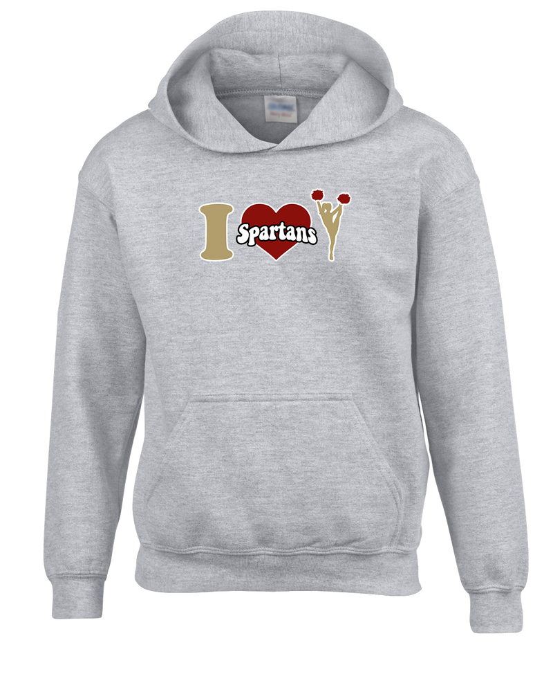 Somerset College Prep Cheer I Heart Cheer - Cotton Hoodie