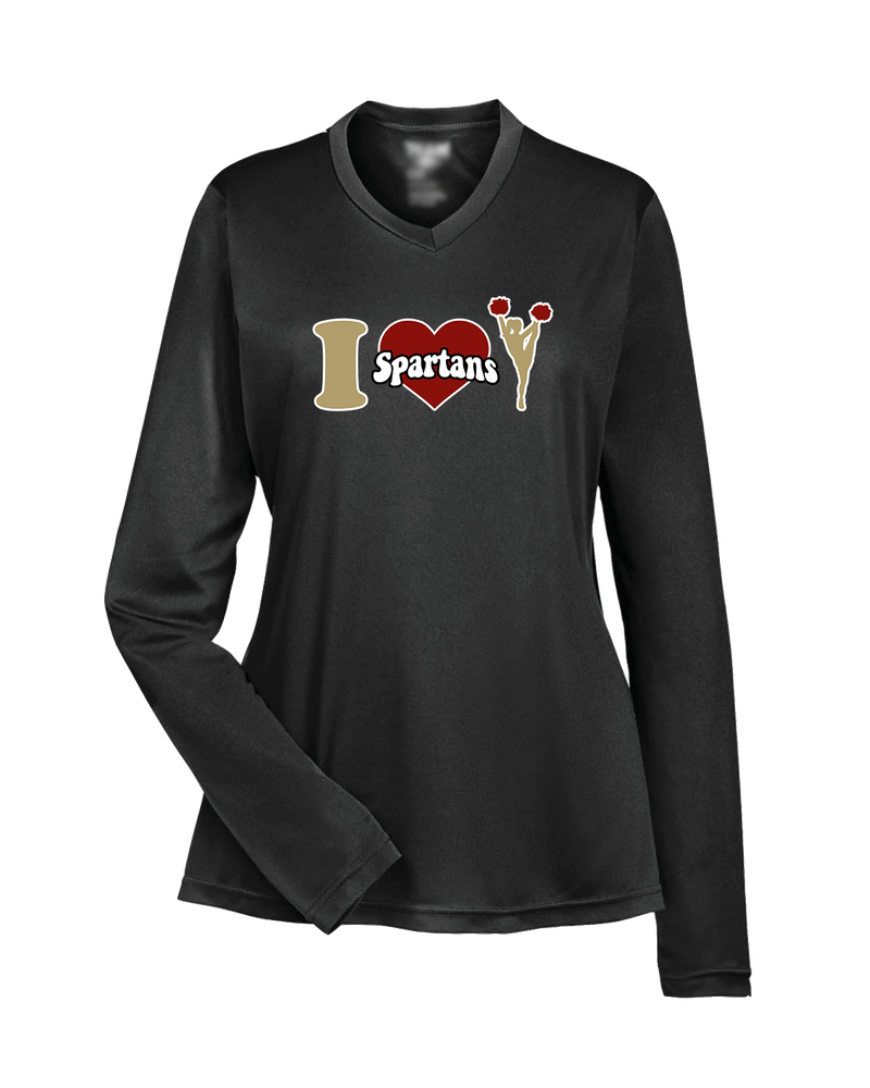 Somerset College Prep Cheer I Heart Cheer - Womens Performance Long Sleeve