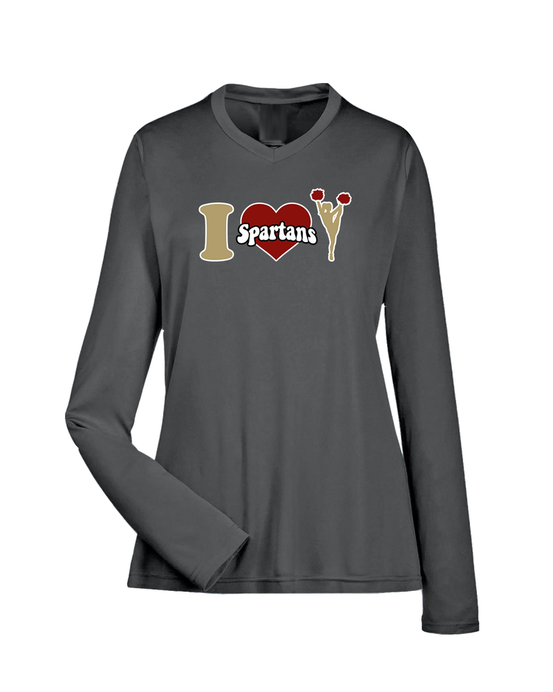 Somerset College Prep Cheer I Heart Cheer - Womens Performance Long Sleeve