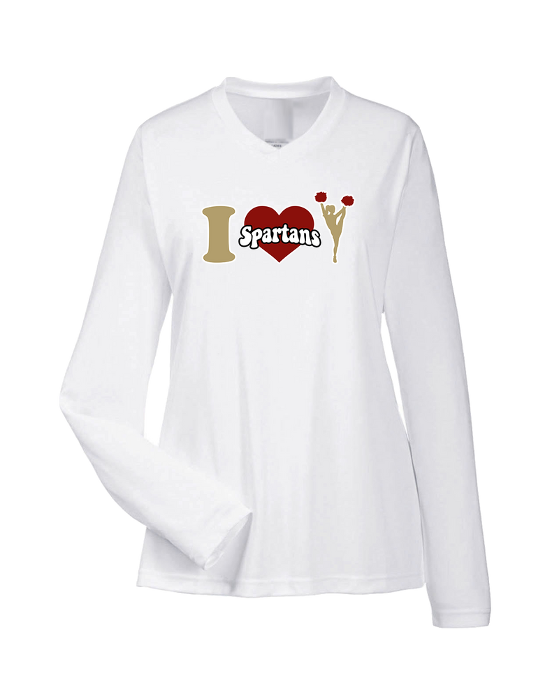 Somerset College Prep Cheer I Heart Cheer - Womens Performance Long Sleeve