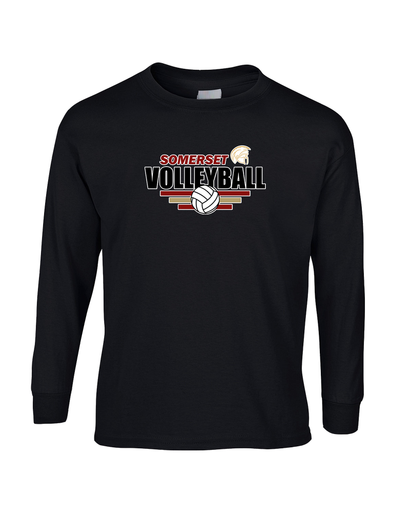 Somerset College Prep Volleyball Logo - Mens Basic Cotton Long Sleeve