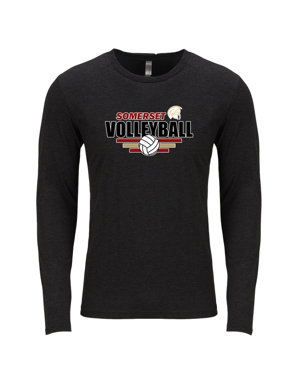 Somerset College Prep Volleyball Logo - Tri Blend Long Sleeve