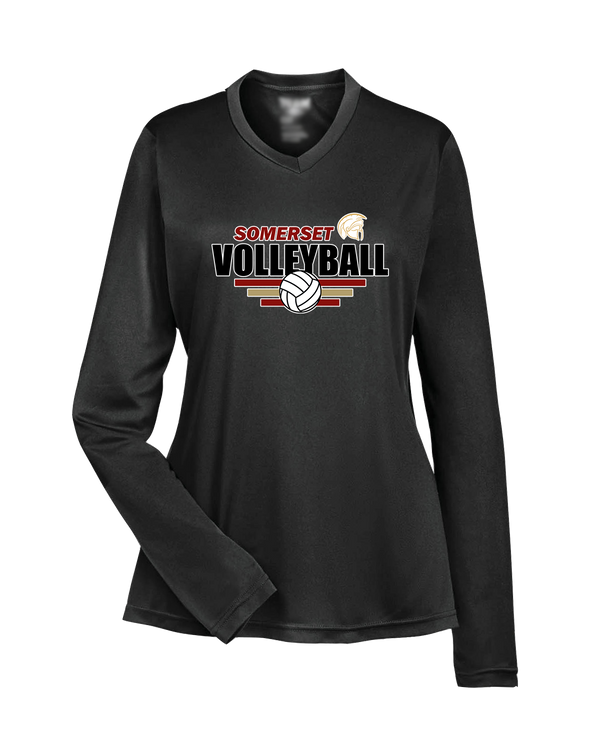 Somerset College Prep Volleyball Logo - Womens Performance Long Sleeve