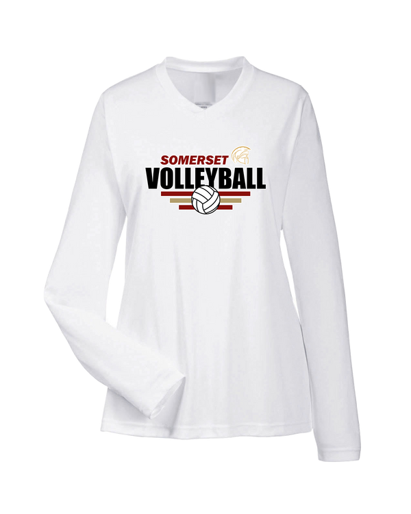 Somerset College Prep Volleyball Logo - Womens Performance Long Sleeve