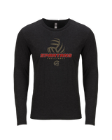 Somerset College Prep Volleyball VB Outline - Tri Blend Long Sleeve