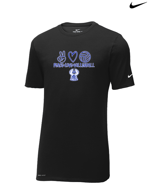 Sonoran Science Academy Volleyball Peace Love Vball - Mens Nike Cotton Poly Tee